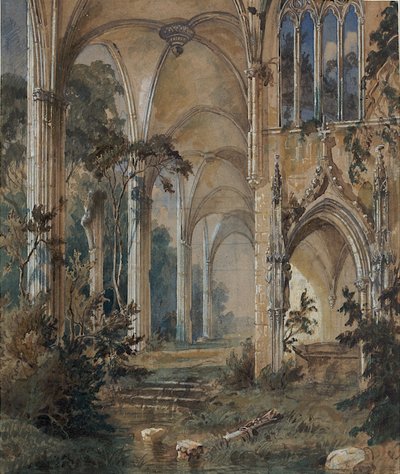 Ruína gótica da igreja de Carl Blechen